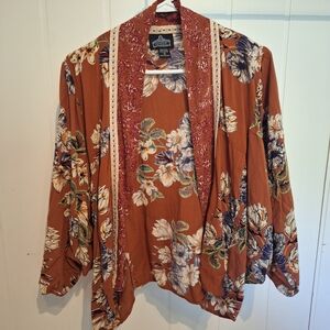 Angie Floral Multicolored Kimono Size Small- Medium Very Good Condition